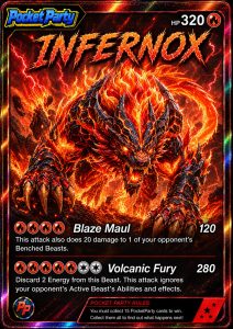 Infernox, regular PocketParty collector card