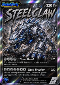 Steelclaw, regular PocketParty collector card