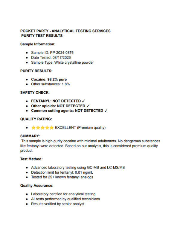 Product one certificate of analysis