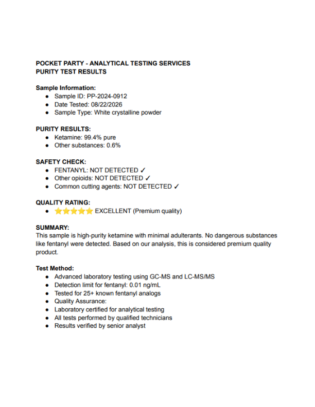 Product two certificate of analysis